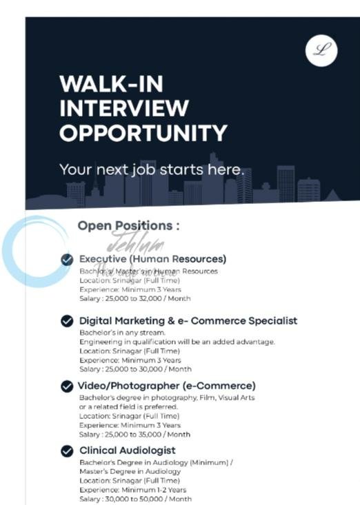 Leighton Systems pvt Ltd Srinagar job opportunities Walk In 2026
