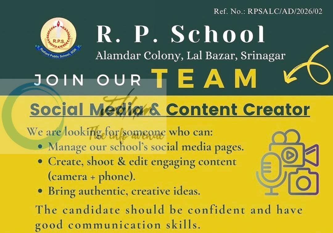 RP School Srinagar Social Media Content Creator job opportunities 2026 1 RP School Srinagar Social Media Content Creator job opportunities 2026