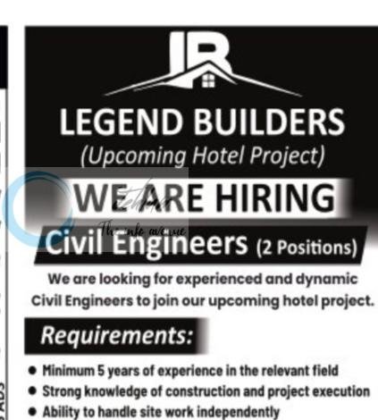 Legend Builders srinagar Civil Engineers job opportunities 2026 1 Legend Builders srinagar Civil Engineers job opportunities 2026