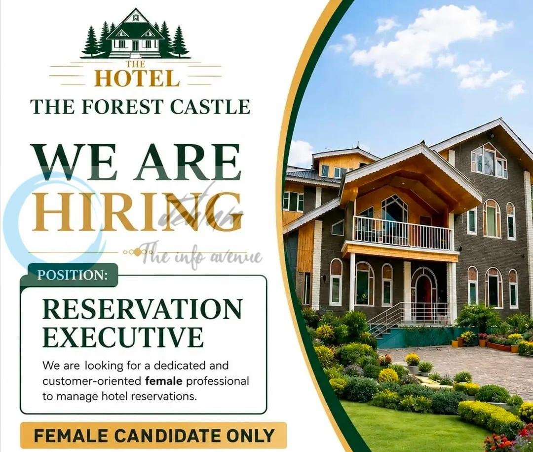 Hotel The Forest Castle Srinagar Reservation Executive job opportunities 2026 1 Hotel The Forest Castle Srinagar Reservation Executive job opportunities 2026