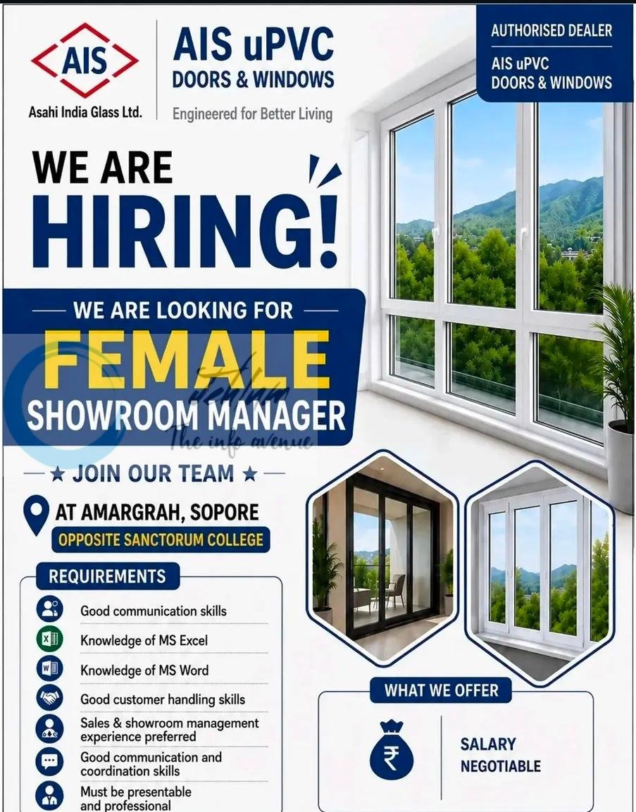 Asahi India Glass Ltd Sopore showroom manager job opportunities 2026 1 Asahi India Glass Ltd Sopore showroom manager job opportunities 2026