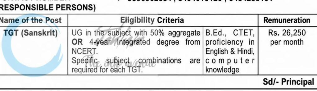 Kendriya Vidyalaya KV AFS Awantipur education job opportunities 2026