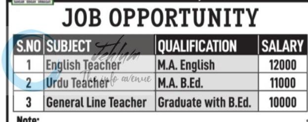 BNMP School Srinagar teaching job opportunities 2026
