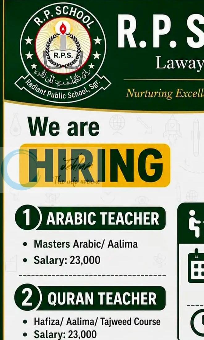 Radiant Public School RPS Lawaypora Srinagar teaching job opportunities 2026 1 Radiant Public School RPS Lawaypora Srinagar teaching job opportunities 2026