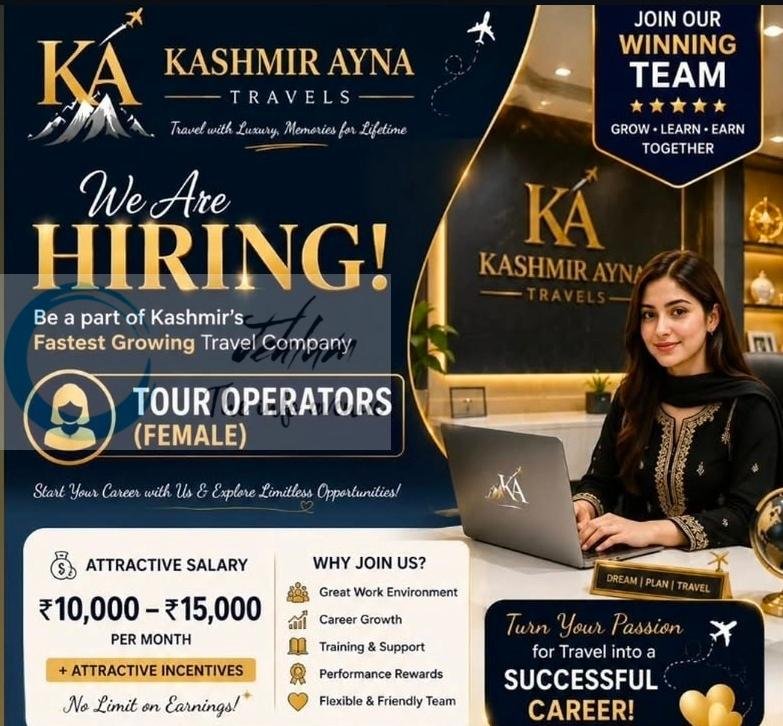 KASHMIR AYNA TRAVELS KAT Srinagar Tour Operators job opportunities 2026