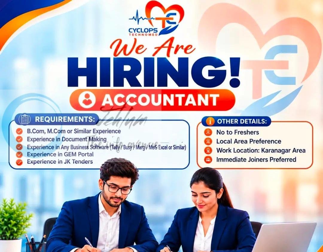 CYCLOPS TECHNOMED SERVICES Srinagar Accountant job opportunities 2026