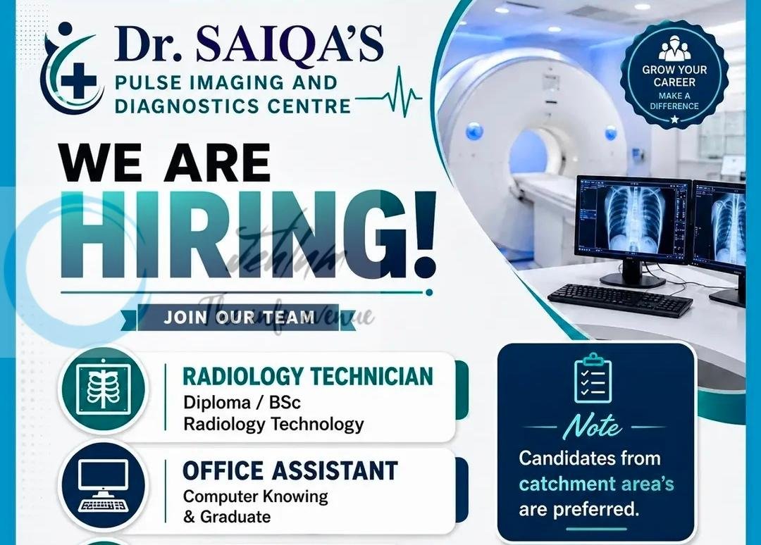 Dr Saiqas Pulse Imaging Diagnostics Centre Srinagar Radiology Technician Office Assistant Receptionist job opportunities 2026