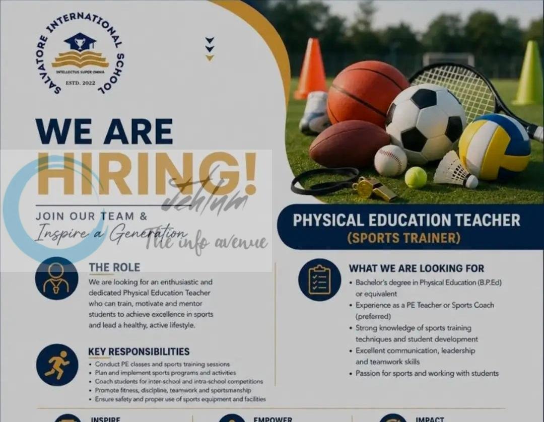 Salvatore International School SIS Bandipora Physical Education Teacher Sports Trainer job opportunities 2026 1 Salvatore International School SIS Bandipora Physical Education Teacher Sports Trainer job opportunities 2026