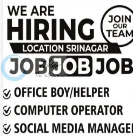 Color Curve Advertisers Srinagar Office Boy Computer Operator Social Media Manager job opportunities 2026