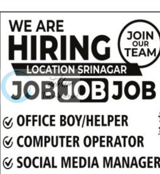 Color Curve Advertisers Srinagar Office Boy Computer Operator Social Media Manager job opportunities 2026 1 Color Curve Advertisers Srinagar Office Boy Computer Operator Social Media Manager job opportunities 2026
