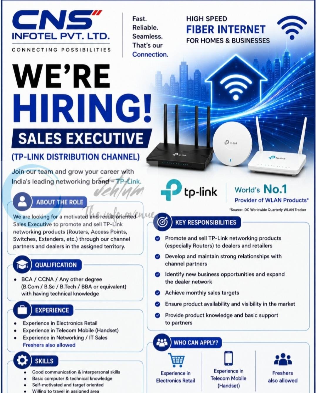 CNS Infotel Srinagar Sales Executive Jobs Openings 2026 1 CNS Infotel Srinagar Sales Executive Jobs Openings 2026
