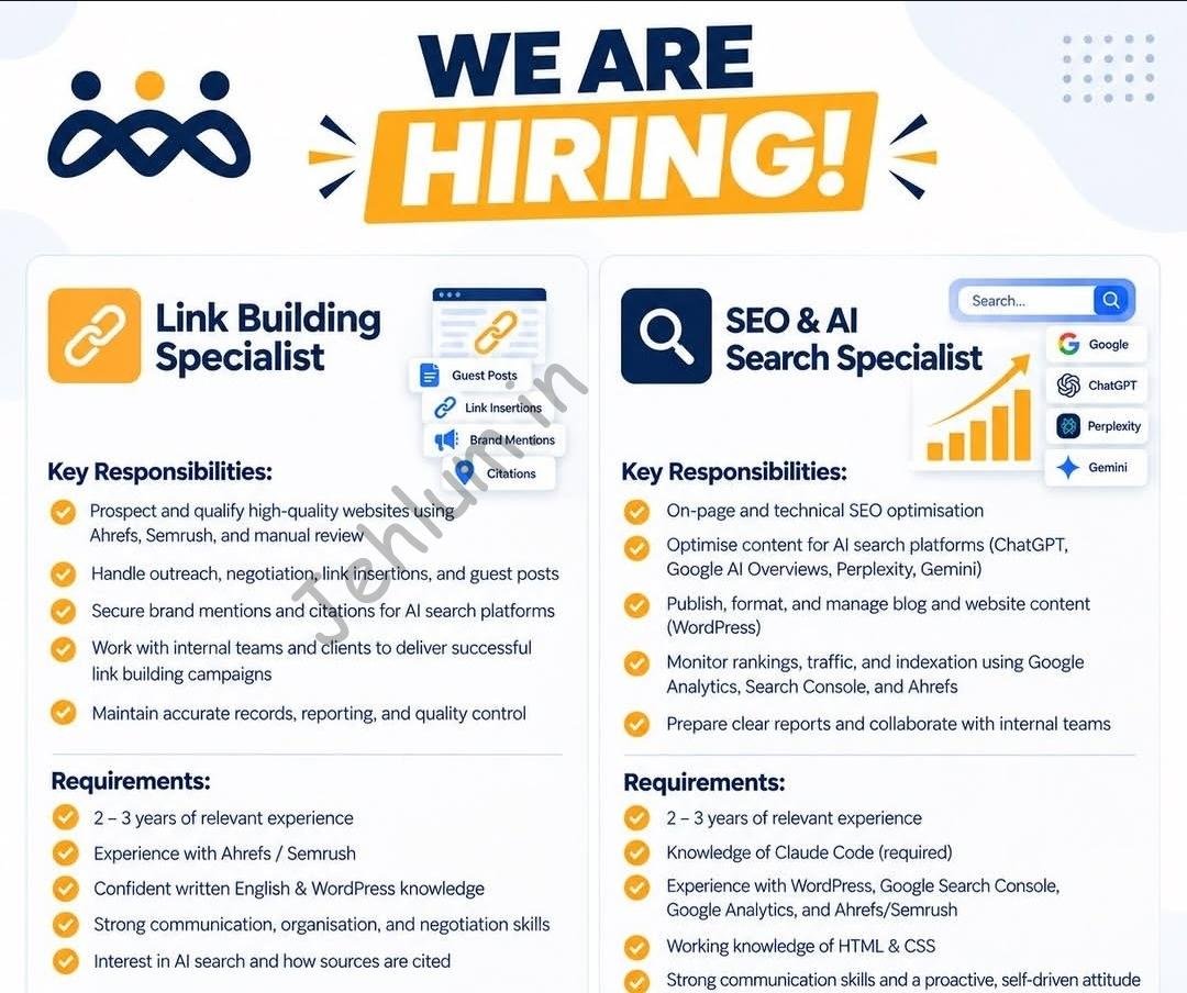 Mount Dev Solutions Srinagar Link Building Specialist/ SEO AI Search Specialist Jobs Openings 2026