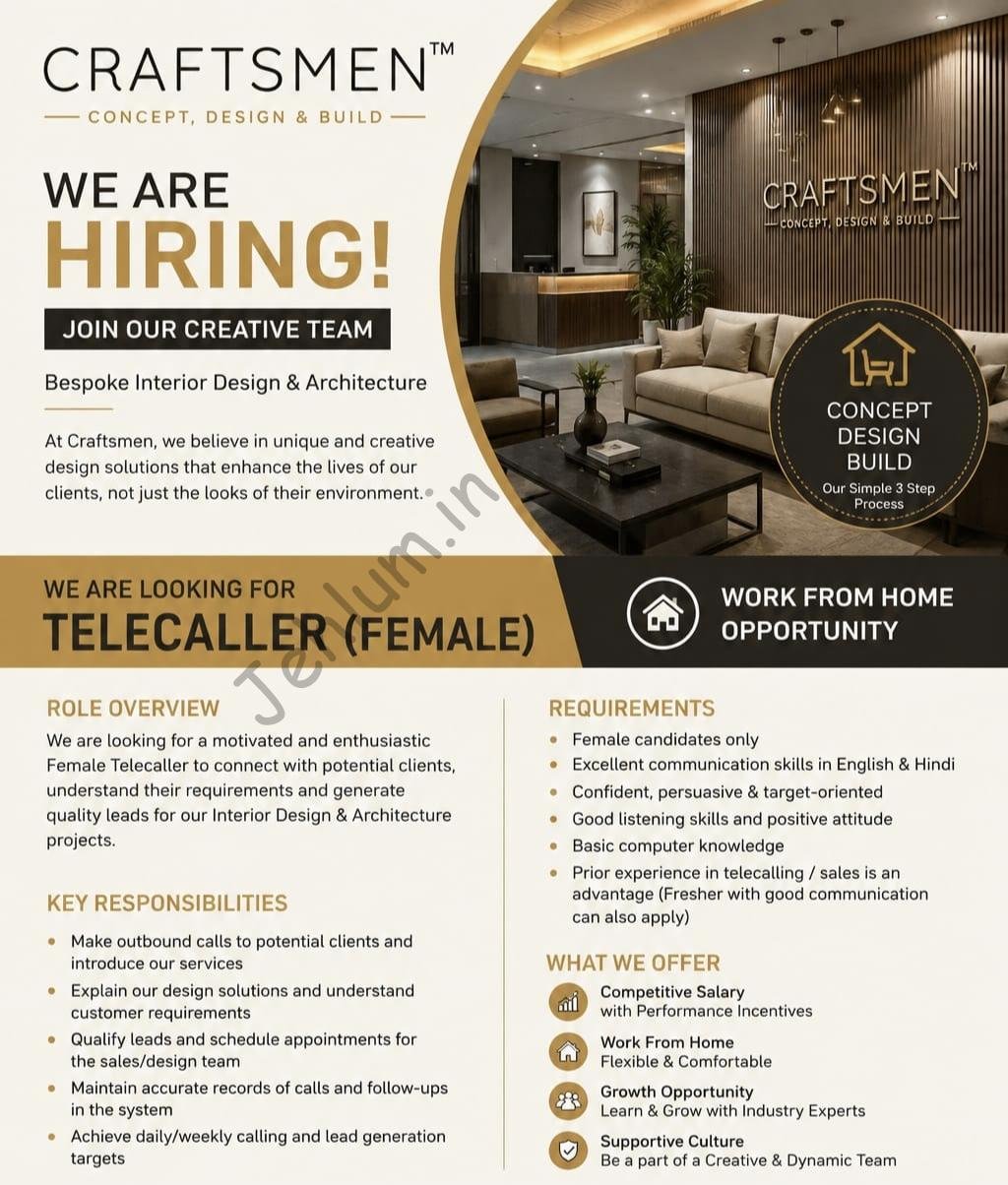 Craftsmen Jammu Telecaller Jobs Openings 2026 1 Craftsmen Jammu Telecaller Jobs Openings 2026