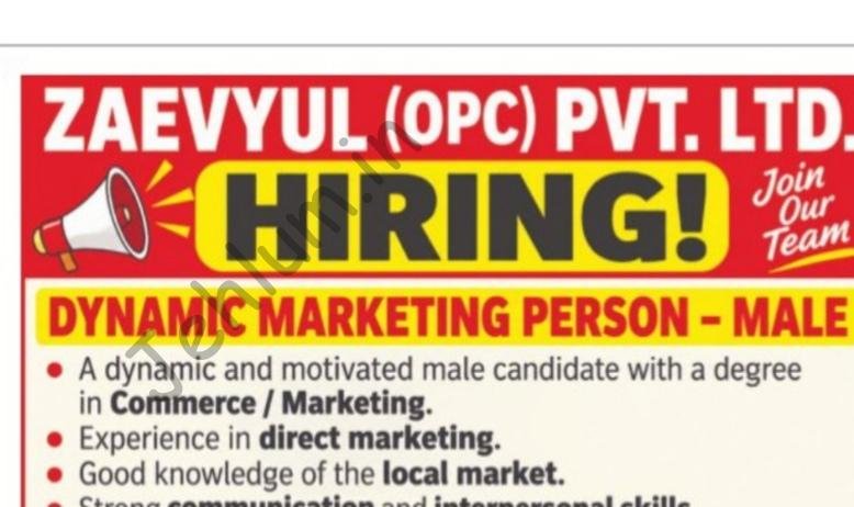 Zaevyul OPC Pvt Ltd Srinagar Marketing job opportunities 2026
