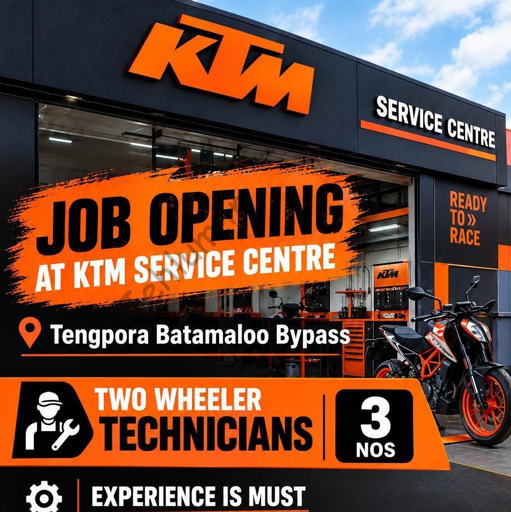 KTM Service Centre Srinagar Technicians job opportunities 2026 1 KTM Service Centre Srinagar Technicians job opportunities 2026