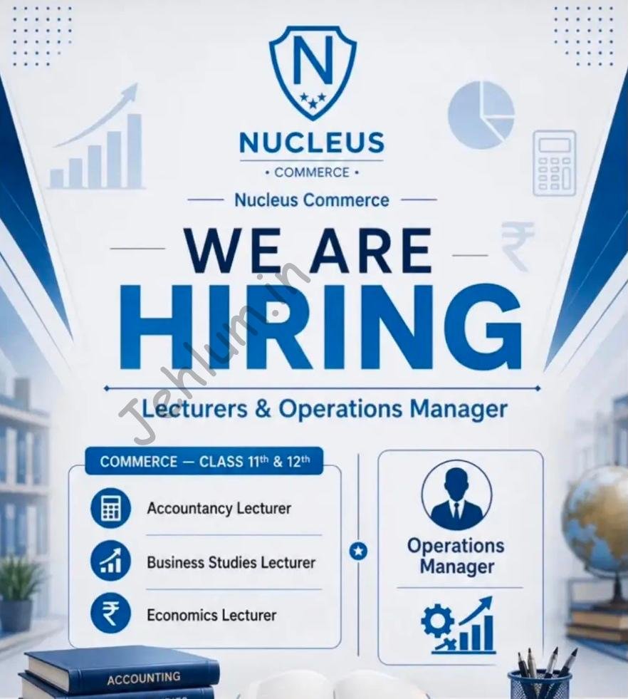 Nucleus Commerce NC Anantnag Lecturers Operations Manager job opportunities 2026