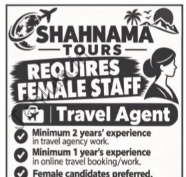 Shahnama Srinagar Tours Travel Agent job opportunities 2026