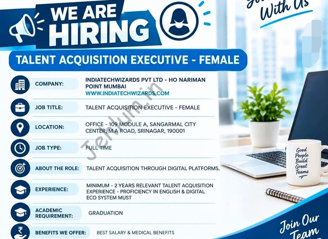INDIATECHWIZARDS PVT LTD ITW Srinagar Talent Acquisition Executive job opportunities 2026