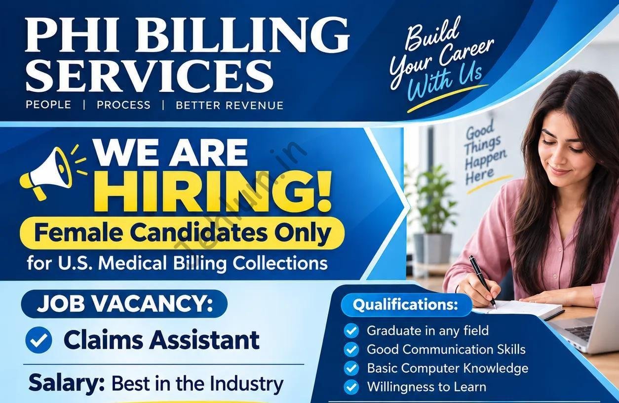 PHI BILLING SERVICES Srinagar Claims Assistant job opportunities 2026