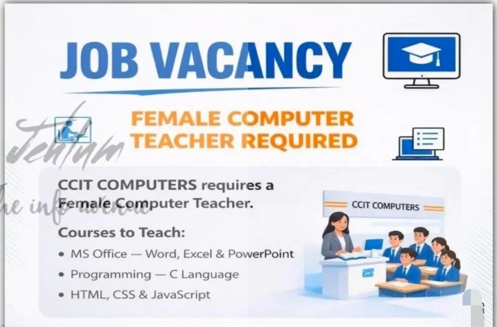 CCIT COMPUTERS Srinagar Computer Teacher job opportunities 2026