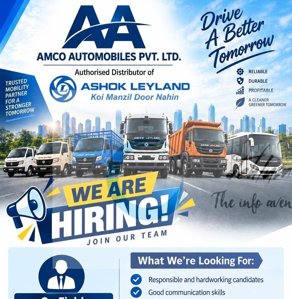 AMCO Automobiles Pvt Ltd SrinagarField Sales Executive job opportunities 2026