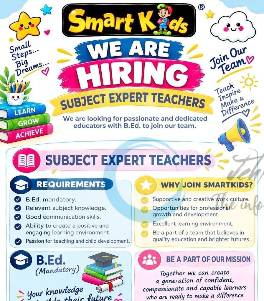 Smart Kids SK Anantnag teaching job opportunities 2026
