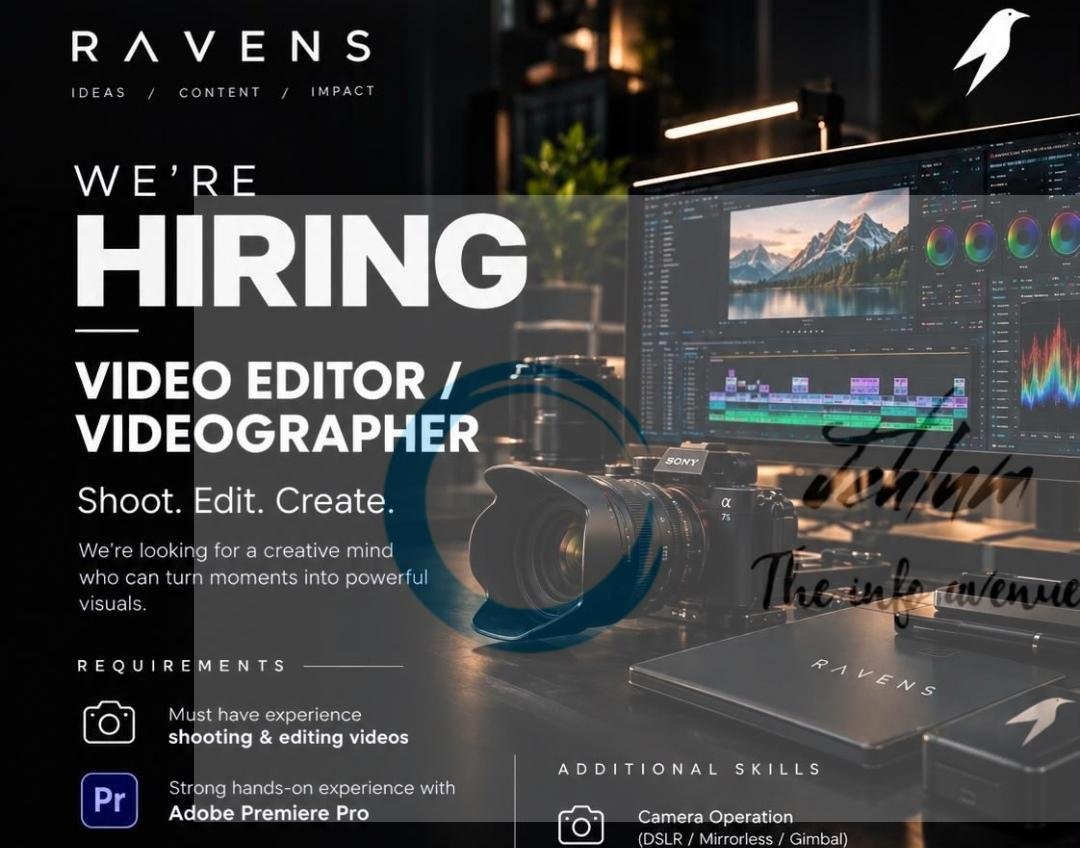 RAVENS Kashmir Video Editor Videographer job opportunities 2026