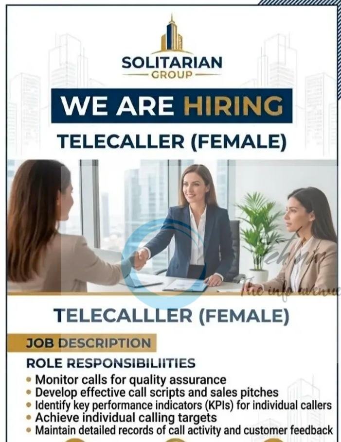 Solitarian Group Srinagar Telecaller job opportunities 2026