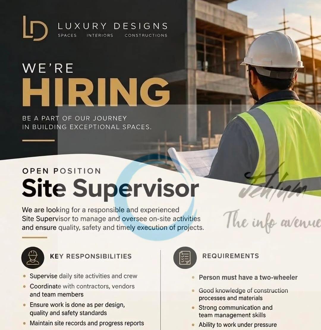 Luxury Designs srinagar Site Supervisor job opportunities 2026