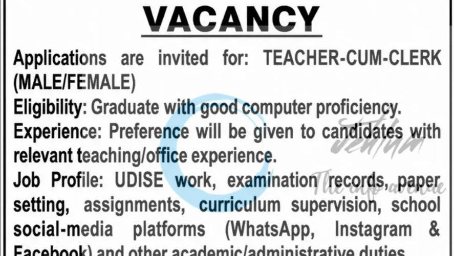 Abu-Turab Educational Institute ATEI Srinagar Teacher-Cum-Clerk job opportunities 2026