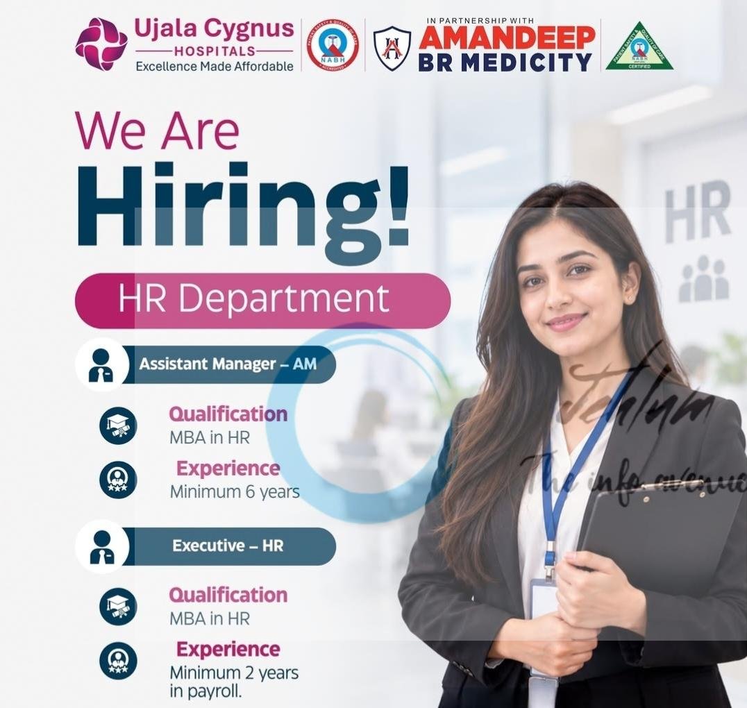 Ujala Cygnus Hospitals Srinagar Assistant Manager/ HR Executive Jobs Openings 2026