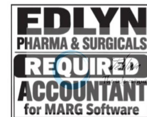 Edlyn Pharma and Surgicals Sopore Accountant MARG Software job opportunities 2026