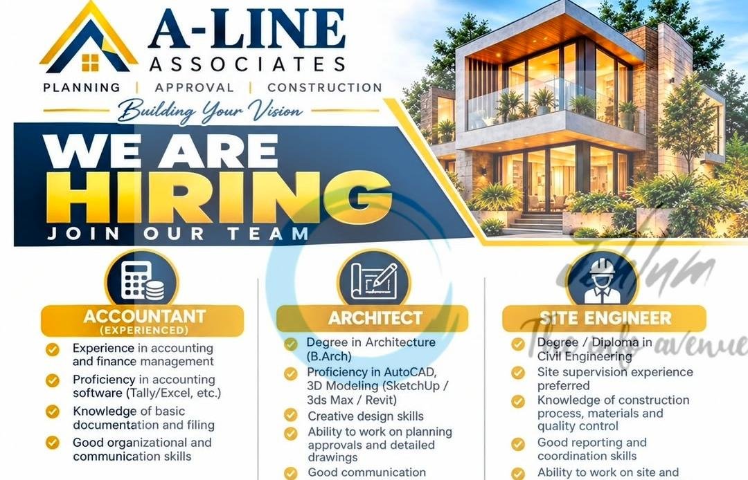 A Line Associates Srinagar Accountant Architect Site Engineer job opportunities 2026