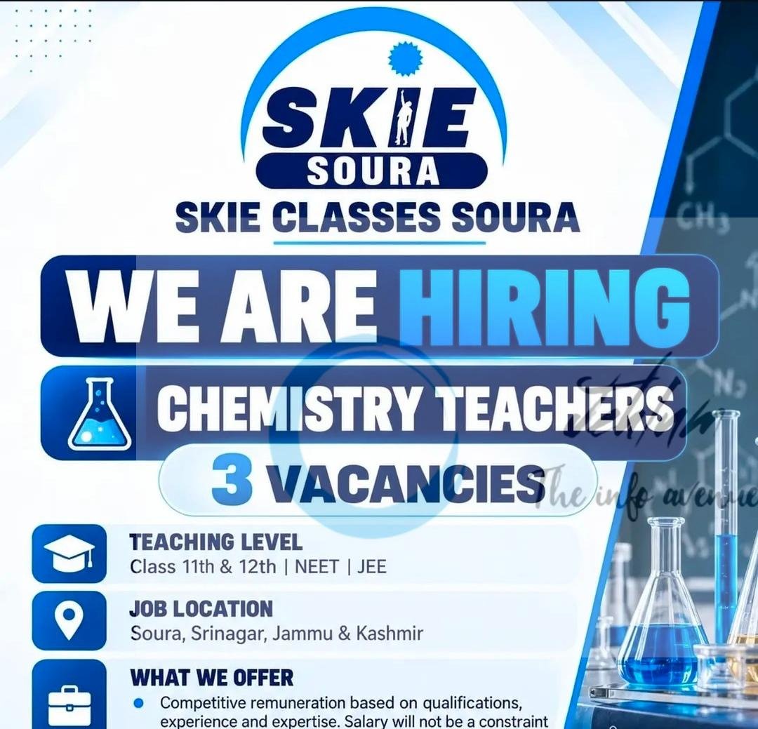 Skie Classes Srinagar Teaching opportunities 2026