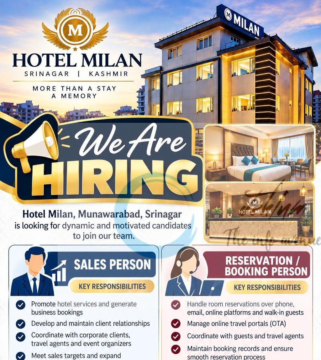 Hotel Milan Srinagar Sales opportunities 2026