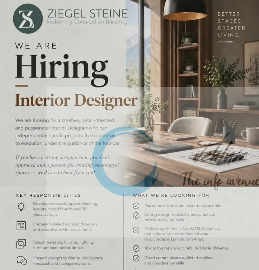 Ziegel Steine Srinagar Interior Designer opportunities 2026