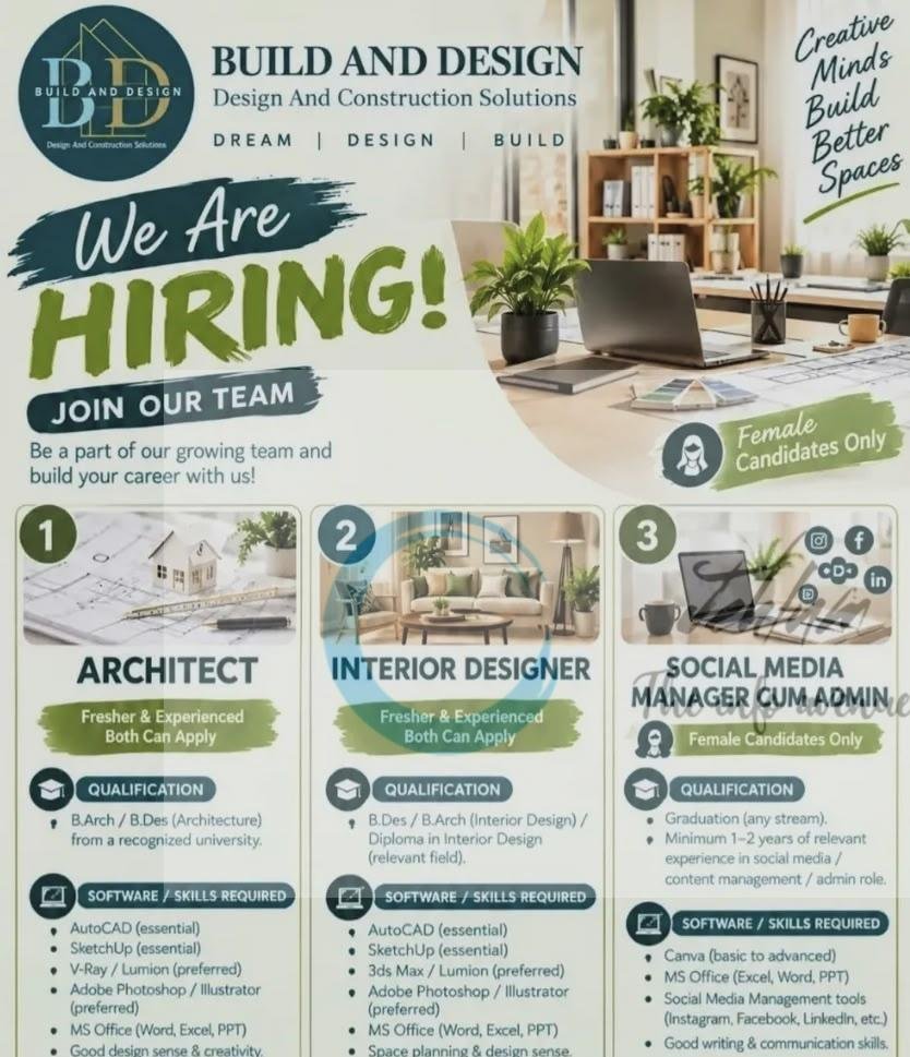 Build And Design Srinagar staff opportunities 2026