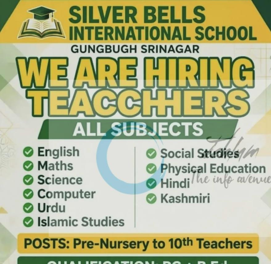 Silver Bells International School Srinagar teaching opportunities 2026