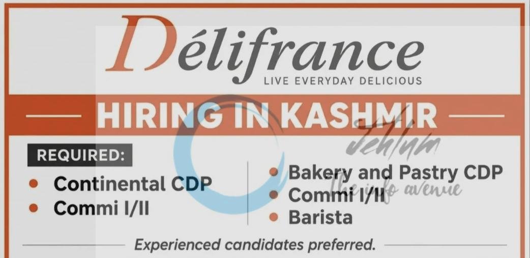 Delifrance Srinagar culinary professionals opportunities 2026