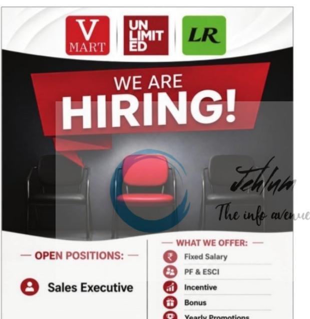 V MART Srinagar Sales Executive opportunities 2026