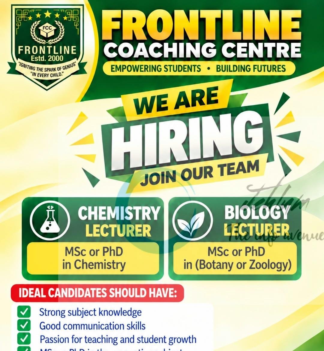 Frontline Coaching Centre Hazratbal teaching opportunities 2026