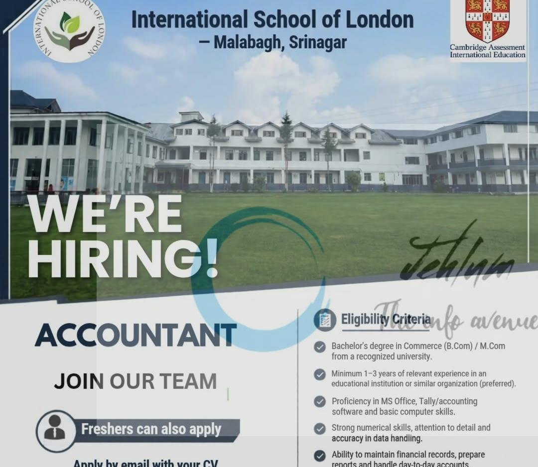 International School of London Srinagar Accountant opportunities 2026