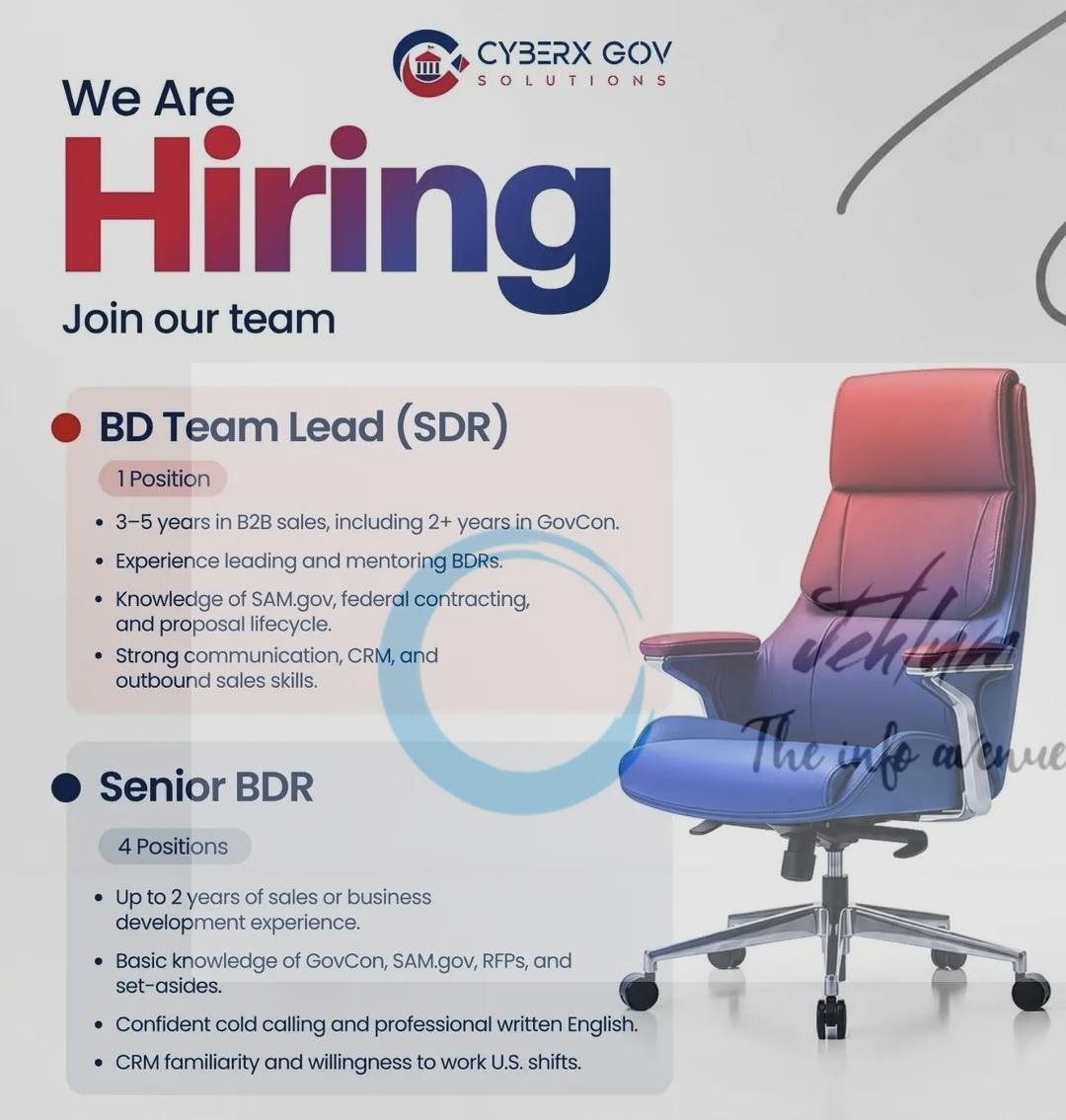 CyberX Gov Solutions Srinagar BD Team Lead opportunities 2026