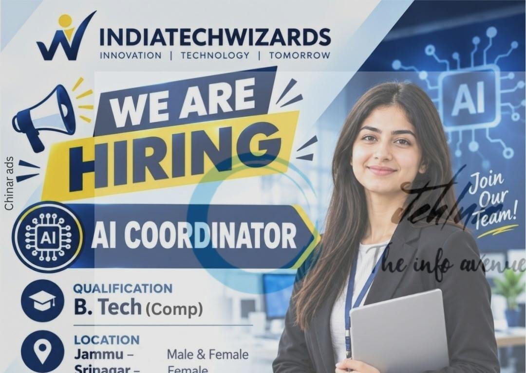 IndiaTechWizards ITW Srinagar Jammu AI Coordinator opportunities 2026